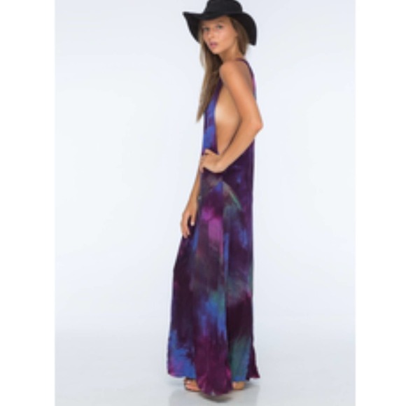 INDAH Pilar Open Side Maxi Dress Cosmic Tie Dye XS - Picture 3 of 8